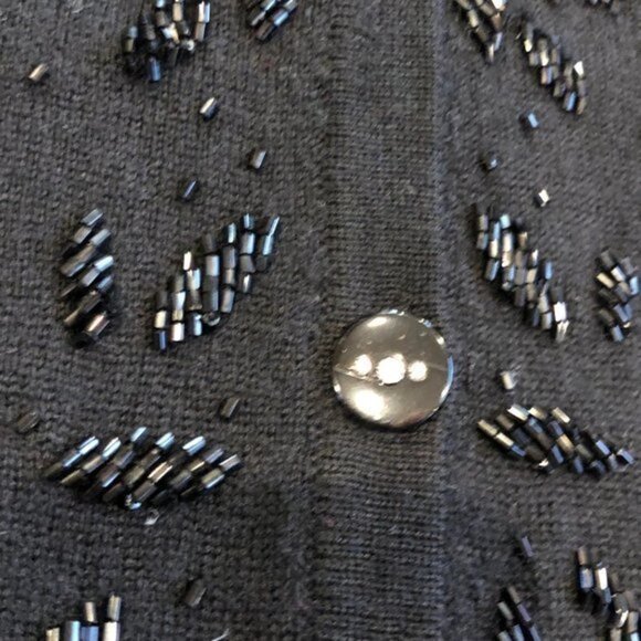 Marisa Kristina women black merino wool cardigan size L - Picture 10 of 11